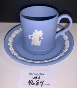 Wedgwood Blue Jasperware Demitasse Cup & Saucer Danbury Mint - Picture 1 of 16