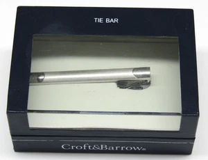 Croft & Barrow Tie Bar Clip Two Tone Silver Men's Formal Wear in Original Case - Picture 1 of 4