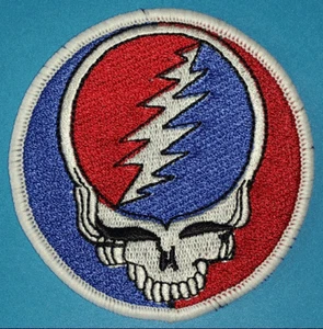GRATEFUL DEAD SKELETON HEAD LIGHTNING MUSIC CONCERT PATCH CREST JERRY GARCIA - Afbeelding 1 van 1
