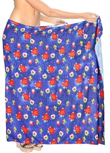 LA LEELA Beach Sarong Cover up Women Heart Love 3D HD Plus Size 78"X42" Blue - Picture 1 of 3
