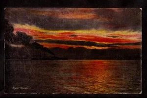 c.1910 ship sunset puget sound washington from webster & stevens photo postcard - Picture 1 of 1
