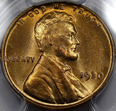 1930 Lincoln Cent Superb Gem BU PCGS MS-66 RD... Fully Red, Very Flashy! NICE! - Image 1 of 4
