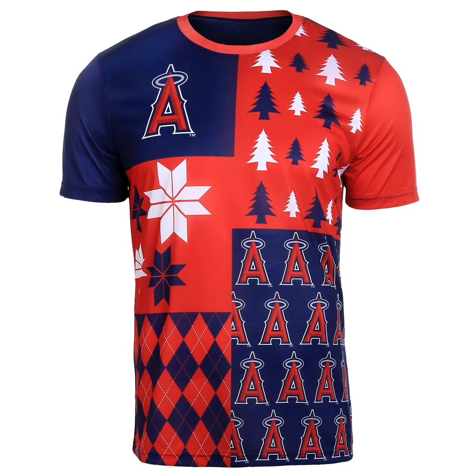 Camiseta FOCO MLB Para Hombre Los Angeles Angels Ocupada Bloque Fea Cuello Redondo Foto 1 de 2