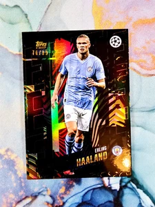 Erling Haaland Black Cracked Ice /99 Topps Gold X Frusta 2023-24 Manchester City - Foto 1 di 2