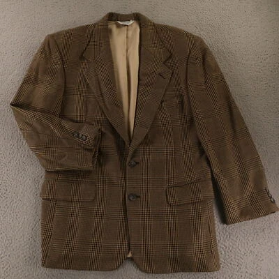 Chaqueta Hopsack M Marrón Príncipe de Gales Cuadros Mezcla de Lana Blazer Abrigo Deportivo 40R Foto 1 de 4