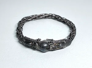 Antique Chinese Sterling Silver Twin Dragons with Ball Bracelet - Picture 1 of 6