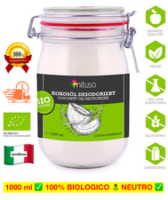 1000 ml OLIO DI COCCO PURO BIOLOGICO NEUTRO alimentare capelli pelle pressato ✅