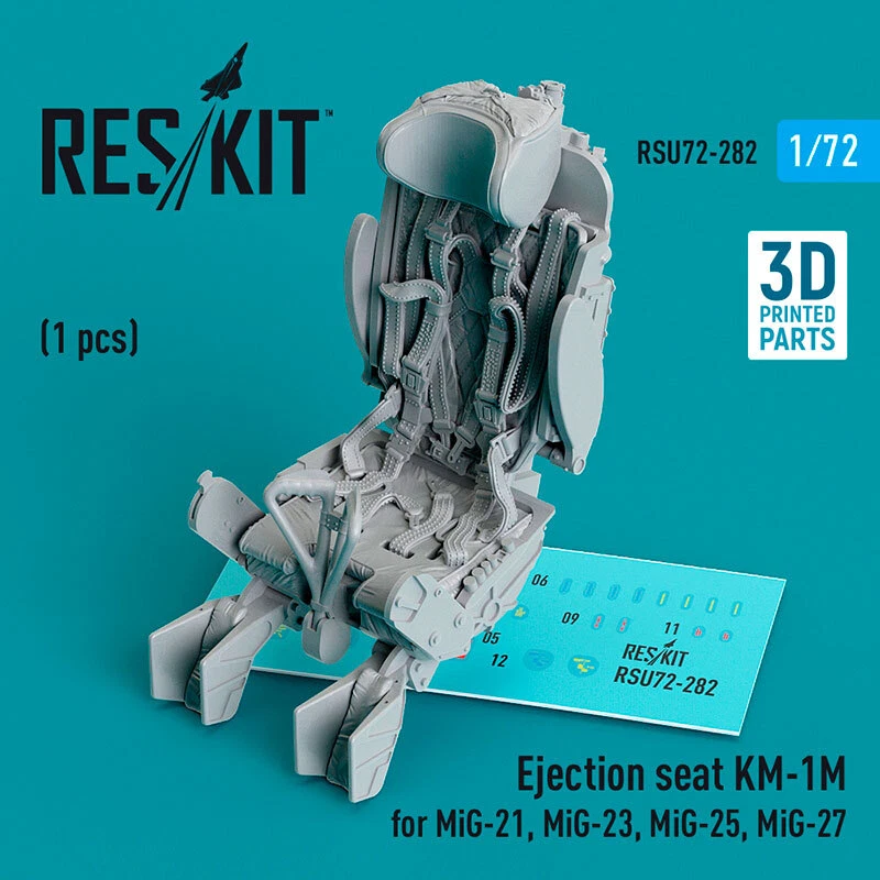 1/72 MiG-21, MiG-23, MiG-25, MiG-27 Ejection Seat KM-1M (1pc, 3D Printed) - Image 1 of 1