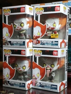 Funko Pop! Pennywise Chapter 2: 3 Commons and Hot Topic Exclusive-Bundle of 4-NM - Picture 1 of 2