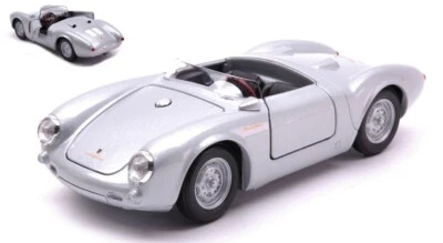 MODELLINO AUTO STATICO WELLY PORSCHE 550 SPYDER SILVER MODELLISMO SCALA 1:24 - Immagine 1 di 2