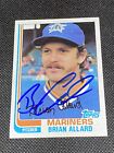 Brian Allard 1982 Topps #283 Seattle Mariners Signed Auto Autographed Card