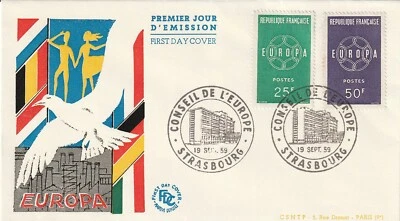 Enveloppe 1er jour Europa Conseil de l'Europe  1959 FDC - Photo 1/2