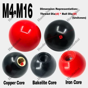 Bakelite Solid Ball Nut/Ball Handle/Knob Nut/Rocker Handle Internal Thread M4-16 - Picture 1 of 46