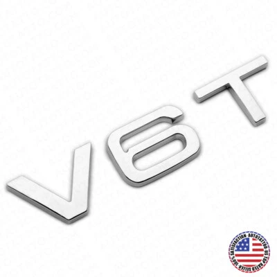 Placa de identificación emblema insignia deportiva para guardabarros lateral Audi OEM cromado V6T Foto 1 de 4