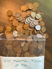 Lincoln Wheat Cent Penny Bag Lot, Mixed Twenties P mints, 500 Coins, all Fine!