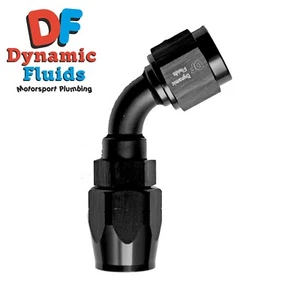 (AN6) -6 60 Degree Fast Flow Style Fuel / Oil Hose Fitting - BLACK - Picture 1 of 1