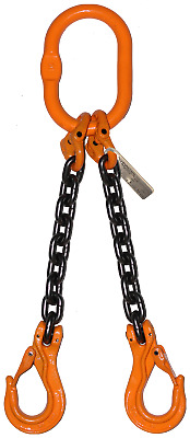 9/32  X 10' Chain Sling G100 Latch Hooks 2 Legged Double Leg Lifting Spreader • 99.94$