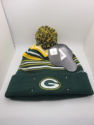Green Bay Packers FOCO Light 'Em Up LED Cuffed Pom Top Knit Beanie Hat Cap NWT - Image 1 of 4