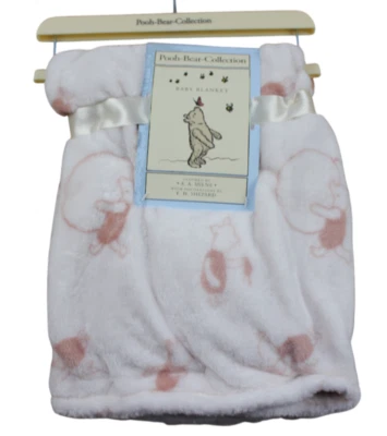 Winnie the Pooh Collection Rosa Coral Lechón Bebé Manta Vellón Niñas Suave Nueva con Etiquetas Foto 1 de 4