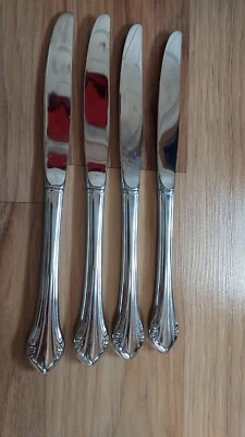 Oneida 1881 Rogers Bittersweet Repose 4 Stainless Dinner Knives Flatware Vintage - Image 1 of 4