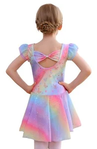 Dance Ballet Dress Leotards Ruffle Sleeve for Girls Toddler Bow Back Ballet O... - Picture 1 of 8
