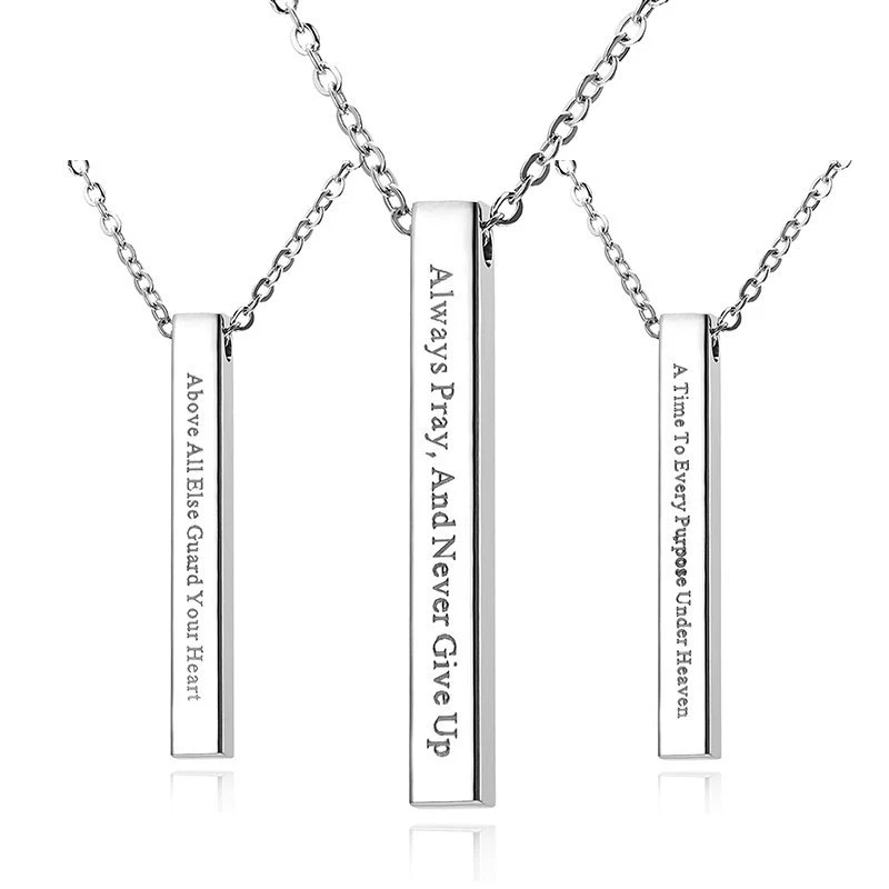 Collar Colgante Personalizado Acero Inoxidable Nombre Letra Fecha Personalizado Joyería Foto 1 de 4