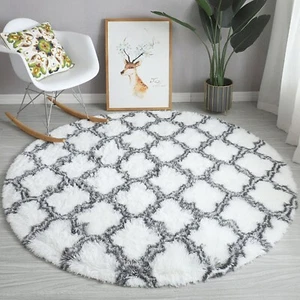 Large Fluffy Area Rugs, Soft Shaggy Round Rugs Carpets for Living Room Bedroom, - Picture 1 of 7