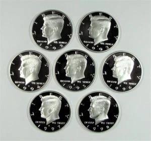 1992 - 1999, 2000 - 2009, 2010 - 2020 SILVER PROOF KENNEDY HALF DOLLAR RUN - Picture 1 of 3