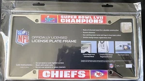 KANSAS CITY CHIEFS SUPER BOWL 57 CHAMPIONS METAL LICENSE PLATE FRAME *IN STOCK* - Picture 1 of 1