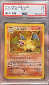 PSA 1 PR - Charizard Holo Base Set 1999 WOTC 4/102 Pokemon Trading Card Rare 🍭
