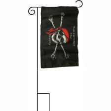 12x18 12"x18" Jolly Roger Pirate Surrender The Booty Sleeved Garden Stand Flag