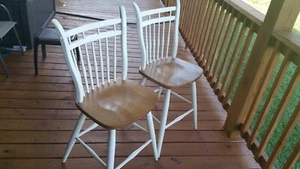  Barstool, 24", Light Oak  & white - Picture 1 of 4