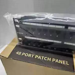 48 Port Cat6a Patch Panel 110 RJ45 Network LAN 1U 19" Rack Mount Server Cabinet - Picture 1 of 4