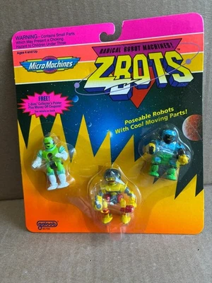 Micro Machines Z-Bots Robot Machines 3-Pk Xactor Catron Stixxer Galoob 1993 MOC - Image 1 of 2