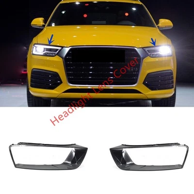 For Audi Q3 RSQ3 2016-2018 Left+Right Front Headlight Lens Clear Cover + Glue Foto 1 de 4