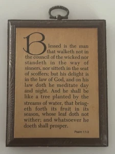 Psalm 1 1-3 „Selig ist der Mann, der nicht wandelt auf dem Weg der Gottlosen…“ Plakette - Bild 1 von 5