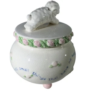 Sweet Lamb Footed Jar with Lid - Nursery, Child's Room Decor - Picture 1 of 8