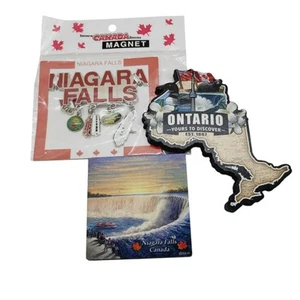 3 Niagara Falls Canada Magnets CharmsOntario Shape Falls Art Charms On Bar - Picture 1 of 7