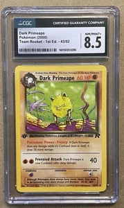 Pokemon Dark Primeape 43/82 2000 primera edición CGC 8,5 Nm vintage Team Rocket Tcg - Imagen 1 de 8