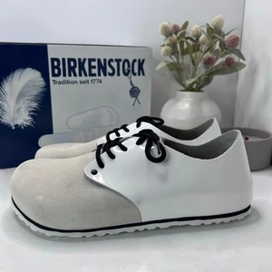Zapato Birkenstock Maine charol gamuza blanco ajuste regular para hombre 12/EU45 NUEVO CON ETIQUETAS - Imagen 1 de 11