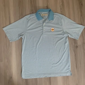 Donald Ross AIM Poloshirt Herren Medium Golf Rugby Blau Kurzarm Performance - Bild 1 von 9