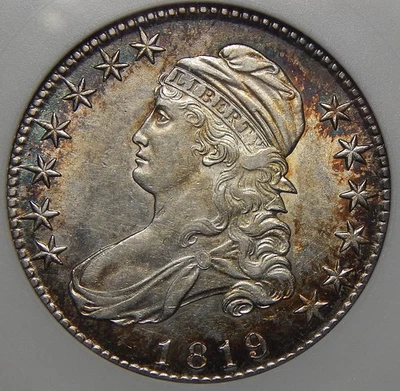 Medio dólar busto tapado ANACS AU55 1819 - O-111 Foto 1 de 4