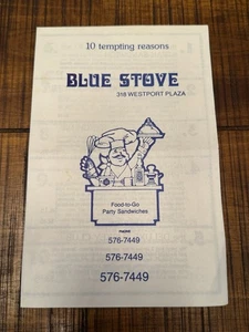 1980er BLAUER HERD CAFE RESTAURANT MENÜ SOUTH COUNTY CENTER ST. LOUIS MISSOURI - Bild 1 von 3
