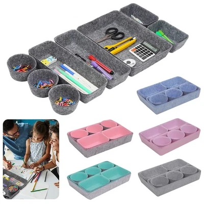 8Pcs/Set Drawer Draw Organisers Insert Storage Solution Tidy Socks Divider Box - Image 1 of 4