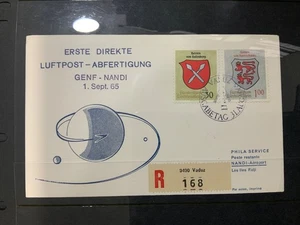 FLIGHT COVER:  1965  LIECHTENSTEIN  GENF TO NANDI - Picture 1 of 1