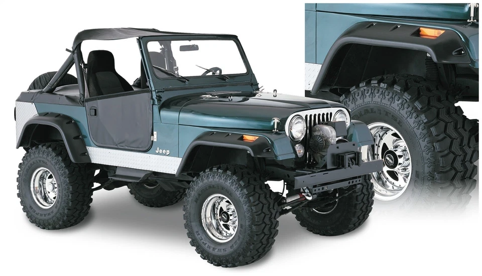 Bushwacker 10910-07 guardabarros recortados para CJ5 CJ5A CJ6 CJ6A CJ7 Willys Foto 1 de 4
