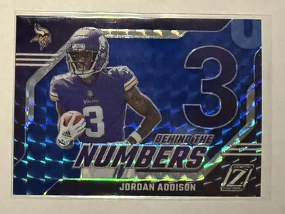 2023 Panini Zenith Football Behind The Numbers Jordan Addison #14 RC Blue - Image 1 of 2