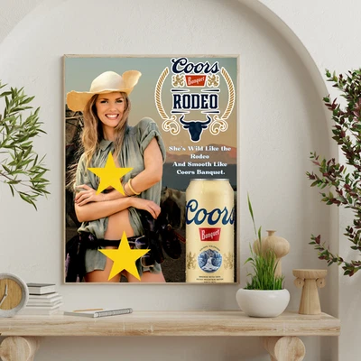 Póster de cerveza estilo retro vintage coors banquete 18x24 pulgadas arte clásico años 80 Foto 1 de 2