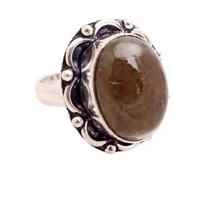 Pietra Labradorite Placcato Argento Handmade Gioielli Misura Anello US 6.25 - Immagine 1 di 3