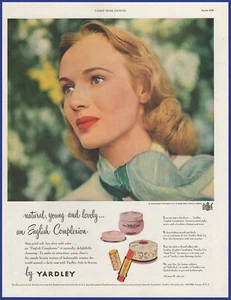 Vintage 1948 YARDLEY Holly Red Lipstick Complexion Cream Powder 40's Print Ad - Picture 1 of 1